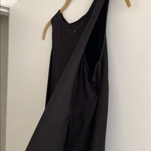 Cuyana black drape back dress